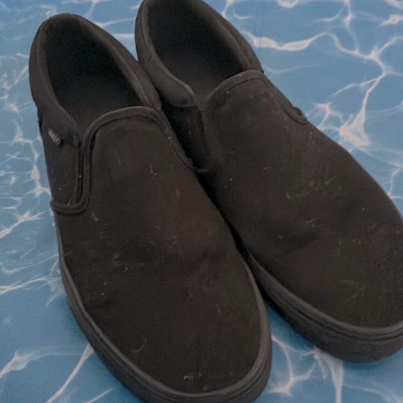 EUC MENS VANS SLIP ON BLACK/BLACK - Picture 1 of 3